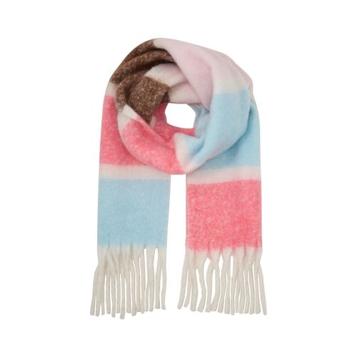 TOM TAILOR Damen Schal mit Streifenmuster, rosa, Gestreift, Gr. ONESIZE