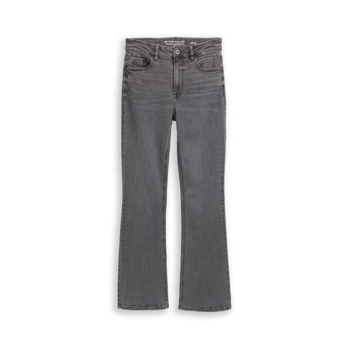 TOM TAILOR Damen TTSTELLA BOOTCUT Jeans mit Stretch, grau, Uni, Gr. 29/32