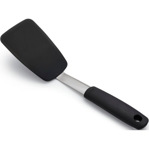 Pfannenwender OXO GOOD GRIPS, schwarz, B:8cm, Edelstahl, Silikon, Küchenpaletten, Pfannenwender, flexibel, Silikon, klein