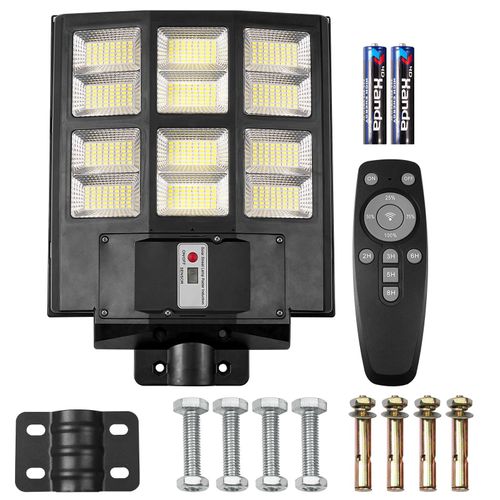 Solar Straßenlaterne Straßenlampe Outdoor Wandleuchte Led Solarlampen Für Außen Mit Bewegungsmelder Fernbedienung 40000lm, 576Leds, Kaltesweiß 6500k