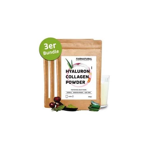 Kollagen Hyaluron Pulver 3er Pack Vorteilsaktion - 4-Monatskur