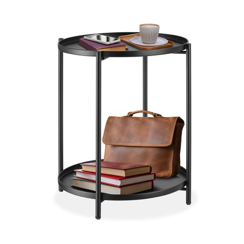 tectake® Beistelltisch, Stahl, filigranes Gestell, 45,5 x 45,5 x 53 cm