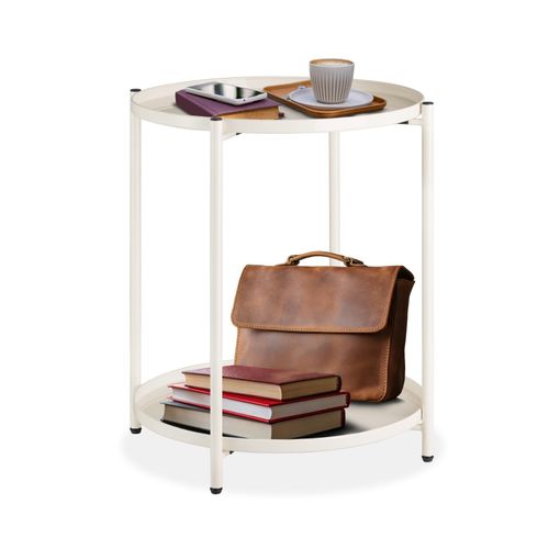 tectake® Beistelltisch, Stahl, filigranes Gestell, 45,5 x 45,5 x 53 cm