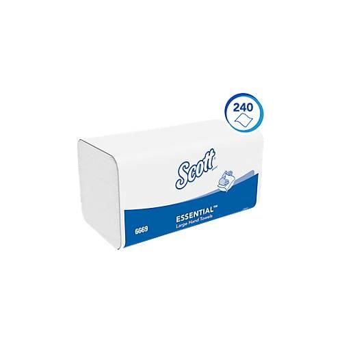 Scott® Papierhandtücher Essential 6669, Z-Faltung, 1-lagig, 15 Packungen á 240 Tücher, weiß