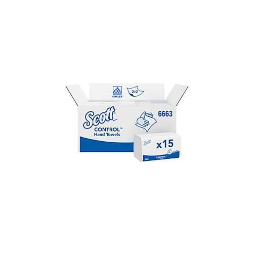 Scott®-Control Handtücher Interfold 6663, V-Faltung, 15 Packungen á 212 Papierhandtücher, insges. 3180 Tücher, weiß