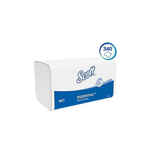 Scott® Interfold Papierhandtücher Essential 6617, 1-lagig, 15 Päckchen á 340 Tücher, weiß
