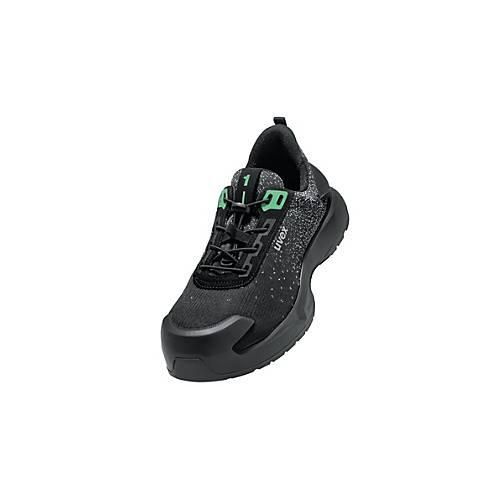 Sicherheitsschuhe Uvex 1 x-craft planet S1PL, Unisex-Halbschuh, EN ISO 20345:2022 + A1:2024, antistatisch, rutschfest, grün-schwarz, Weite 11, Größe 51