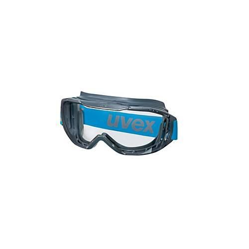 Schutzbrille Uvex megasonic, ergonomisch, unbegrenztes Sichtfeld, als Überbrille geeignet, UV-Schutz, beschlagfrei, Kunststoff, anthrazit-blau