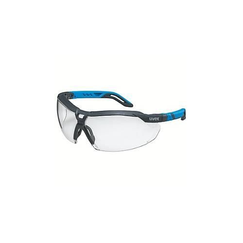 Schutzbrille Uvex i-5, ergonomisch, Augen- und Seitenschild, UV-Filter, verstellbarer Bügel, metallfrei, Kunstsoff, anthrazit-blau