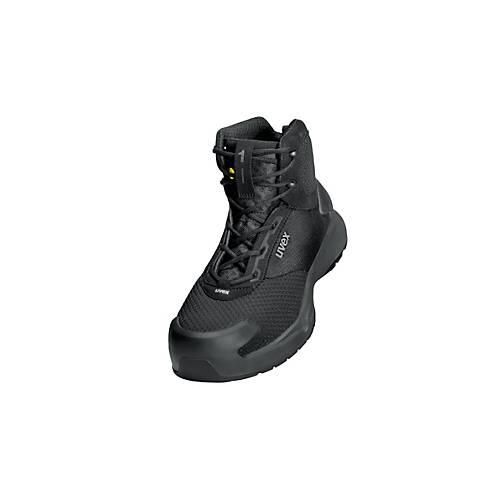 Sicherheitsschuhe Uvex 1 x-craft pro S1PL, Unisex-Stiefel, EN ISO 20345:2022 + A1:2024, antistatisch, rutschfest, schwarz, Weite 11, Größe 36