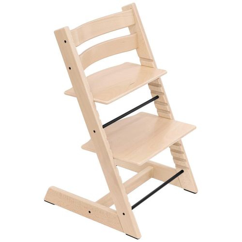 Stokke Hochstuhl Tripp Trapp , Natur , Holz , Buche , massiv, Hartholz , 46x79x49 cm , Fußstütze verstellbar, Sitzfläche speichel- und schweißechte