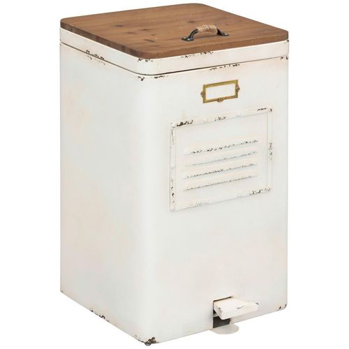 Livetastic Abfalleimer , Natur, Weiß , Metall , Tanne , massiv , 51.2 L , 35x63x45.5 cm , Küchen, Küchenausstattung, Mülleimer