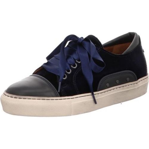 Damen Sneaker aus chromfrei gegerbtem Veloursleder in Blau Größe 41