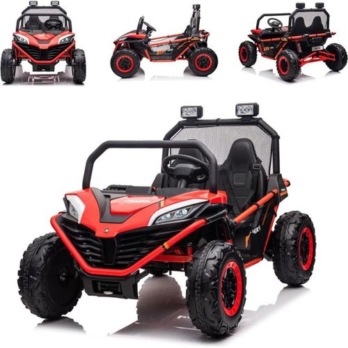 Chipolino Kinder Elektrofahrzeug Explorer Doppelsitzer Offroad LED Hupe MP3 USB rot