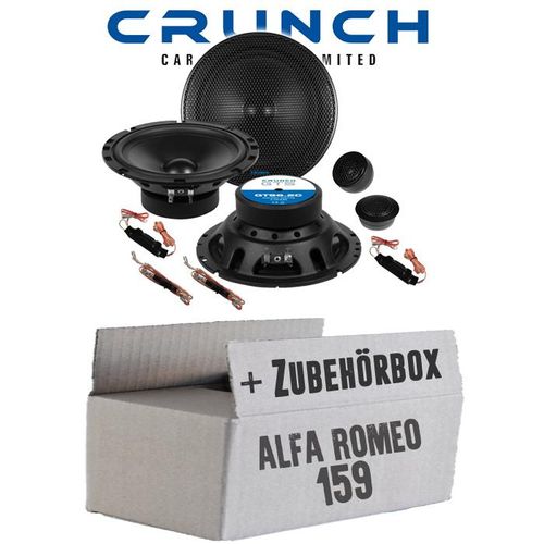 Lautsprecher Boxen Crunch GTS6.2C - 16,5cm 2-Wege System GTS 6.2C Auto Einbauzubehör - Einbauset passend für Alfa Romeo 159 - justSOUND