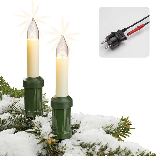 Lichterkette Weihnachtsbaum Made-in-Germany 20 Lichter Außen inkl 3 Ersatzkerzen