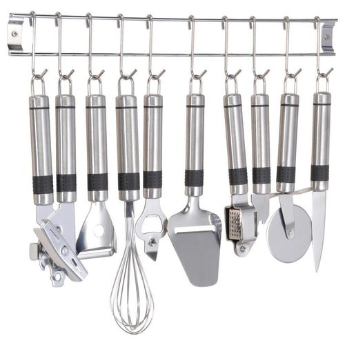 Xxxl Küchenhelferset , Silber , Metall , 9-teilig , 50 cm , Kochen, Küchenhelfer, Küchenhelfer Sets