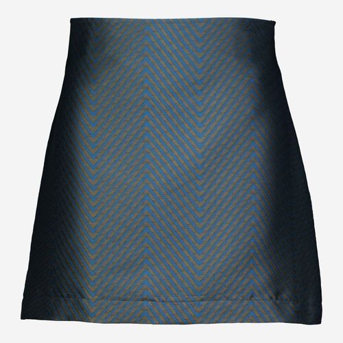 Mehrfarbiger Minirock mit Zickzackmuster