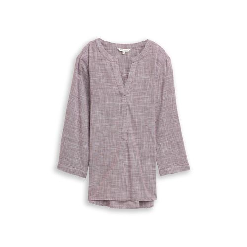 TOM TAILOR Damen Bluse aus Baumwolle, rot, Uni, Gr. 46