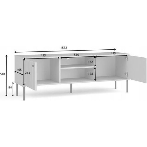 TV-Ständer 157 cm MALAMBO - grau