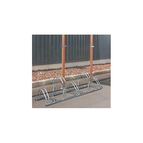 Fahrradständer Mottez, 2 Ebenen, für 5 Fahrräder mit Reifenbreite bis 55 mm, B 390 x T 1600 x H 440 mm, Stahl, metallgrau