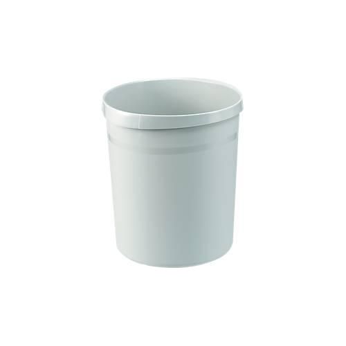 Papierkorb HAN GRIP, rund, Volumen 18 l, extra stabil, 2 Griffmulden, ohne Deckel, B 237 x T 312 x H 350 mm, Polypropylen, lichtgrau