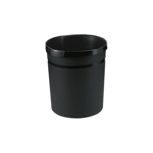 Papierkorb HAN GRIP, rund, Volumen 18 l, extra stabil, 2 Griffmulden, ohne Deckel, B 237 x T 312 x H 350 mm, Polypropylen, schwarz