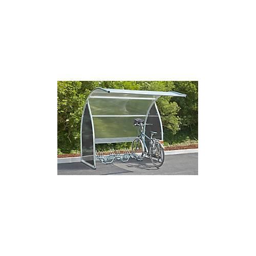 Fahrrad-Unterstand Mottez B800VNO, für 6 Fahrräder oder Motorräder, erweiterbar, B 2240 x T 2210 x H 2200 mm, schwarz
