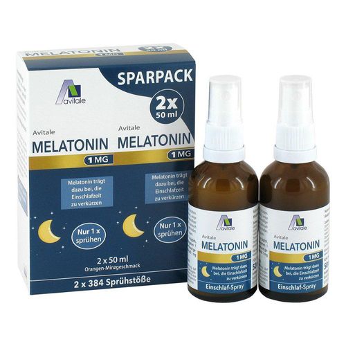 MELATONIN 1 mg Einschlaf-Spray Sparpack 2X50 ml