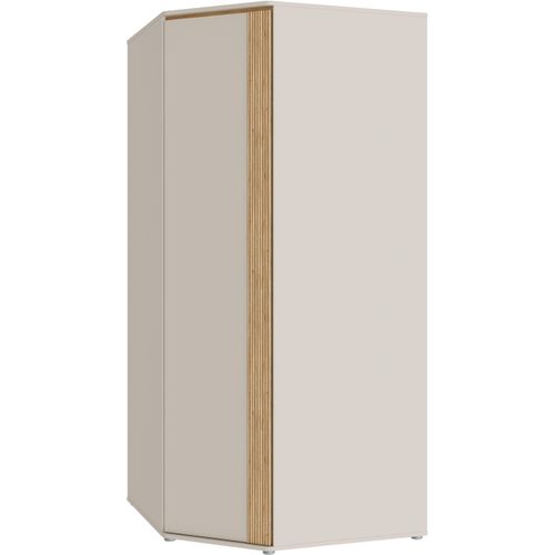 Eckkleiderschrank FORTE, beige (sand, mauvella eiche), B:92,2cm H:193,7cm T:92,2cm, Spanplatte, Schränke, Eckkleiderschrank, B/H/T 92,2/193,7/92,2 cm