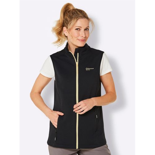 Funktionsweste CATAMARAN, Damen, Gr. 44/46, schwarz (schwarz, zitrone), 70% Viskose, 27% Polyester, 3% Elasthan, unifarben, Westen Funktionsweste