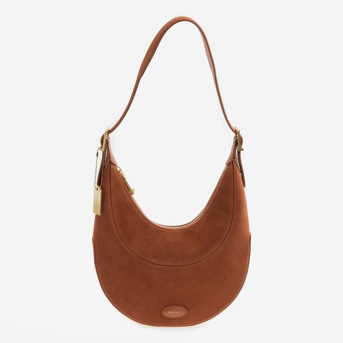 Braune Schultertasche aus Wildleder