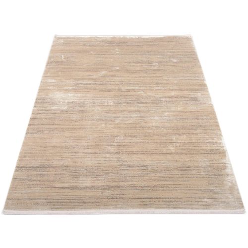Teppich MACHALKE "fade out" Gr. 31, braun (cappuccino), B:140cm H:8mm L:200cm, Kunstfaser, Viskose, Teppiche, Teppich, Design Teppich, 3D-Optik, Hoch-Tief-Struktur, Wohnzimmer