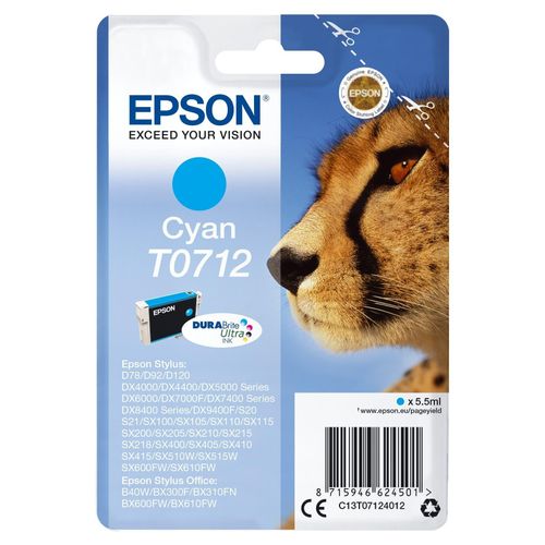 Original Epson Stylus SX 110 (C13T07124012 / T0712) Druckerpatrone Cyan