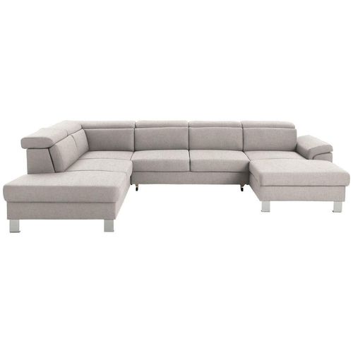 Xora Wohnlandschaft, Ecru, Textil, 5-Sitzer, U-Form, 320x226 cm, Stoffauswahl, seitenverkehrt erhältlich, Hocker Rücken echt, Wohnzimmer, Sofas & Couches, Wohnlandschaften, Wohnlandschaften in U-Form