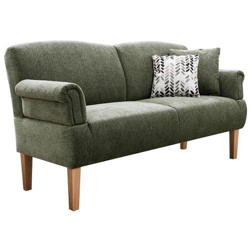 Cantus Küchensofa , Grün , Textil , Buche , massiv , 3-Sitzer , 181x98x81 cm , Made in EU , Typenauswahl, Fußauswahl, Stoffauswahl, Rücken echt ,