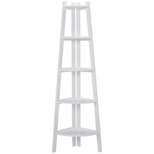 Carryhome Eckregal , Weiß , Holzwerkstoff , 5 Fächer , 40x180x40 cm , Typenauswahl, stehend , Wohnzimmer, Regale, Eckregale