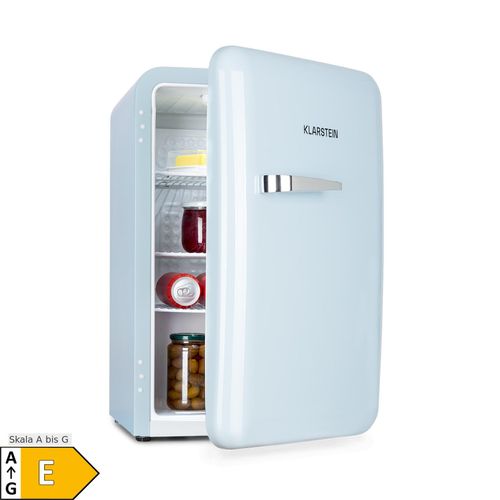 Audrey Retro-Kühlschrank 70 Liter 3 Regale 2 Türfächer Innenbeleuchtung Pastellblau 70 Liter