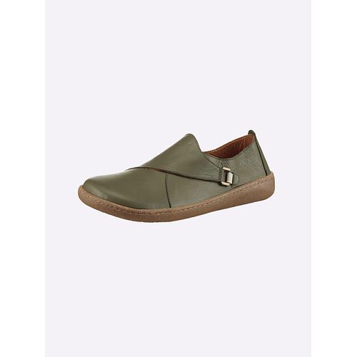 Slipper GEMINI, Damen, Gr. 36, grün (khaki), Glattleder, Schuhe