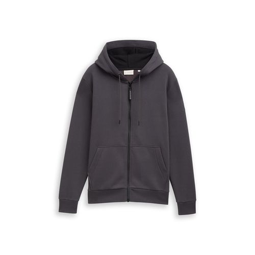 TOM TAILOR Herren Basic Hoodie Sweatjacke, schwarz, Uni, Gr. S