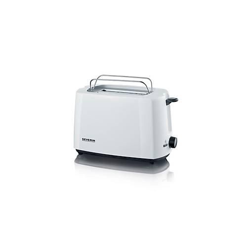 SEVERIN Automatik-Toaster AT 2286, 2 Toastkammern, 700 W, 7-stufiger Bräunungsgrad, Stopp-Taste, Brötchen‑Röstaufsatz, Weiß