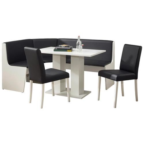 Boxxx Eckbankgruppe , Schwarz, Weiß , Textil , eckig , 169x130 cm , Typenauswahl , Esszimmer, Bänke, Tisch- & Eckbankgruppen