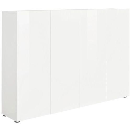 Schuhschrank , Weiß , Holzwerkstoff , 10 Fächer , 160x115x34 cm , erweiterbar, Typenauswahl, Beimöbel erhältlich , Garderobe, Schuhaufbewahrung,