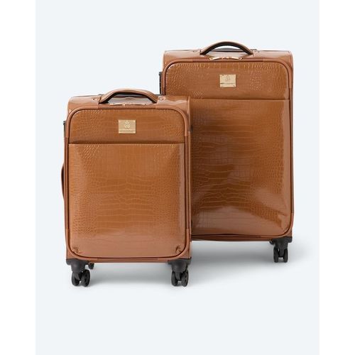 Trolley-Set in Kroko-Optik, 2tlg.