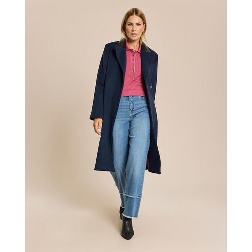 Mantel mit Lederimitateinsätzen