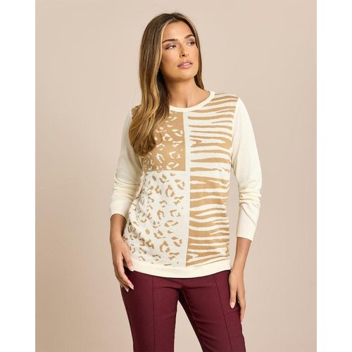 Pullover mit Jacquard Muster Animal Image