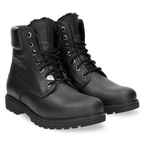 Winterboots PANAMA JACK, Herren, Gr. 43, schwarz, Nappaleder, Schuhe, Winterstiefelette, Schnürstiefelette, Outdoorschuh mit Ziernähten