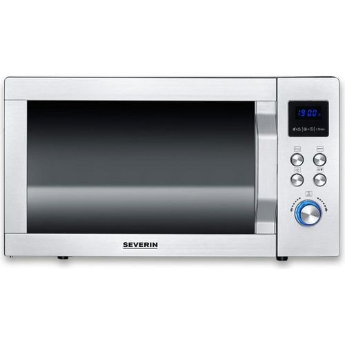 Severin 3-in-1 Mikrowelle mit Glasboden MW 7777 mattschwarzsilber Mikrowelle Mikrowellengerät 3-in1 Mikrowelle
