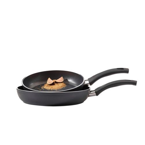 Ballarini Pfannenset Versilia , Schwarz , Metall , 2-teilig , rund , Kochen, Pfannen, Pfannensets