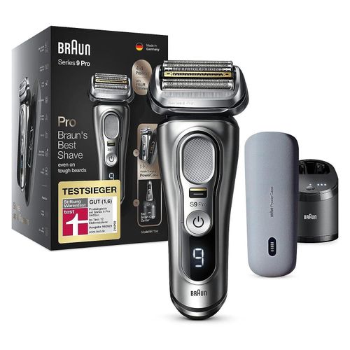 Braun Elektrorasierer Series 9 Pro Premium Rasierer Herren mit 4+1 Scherkopf Elektrorasierer, 5in1 Reinigungsstation, Aufsätze: 1,Elektrorasierer